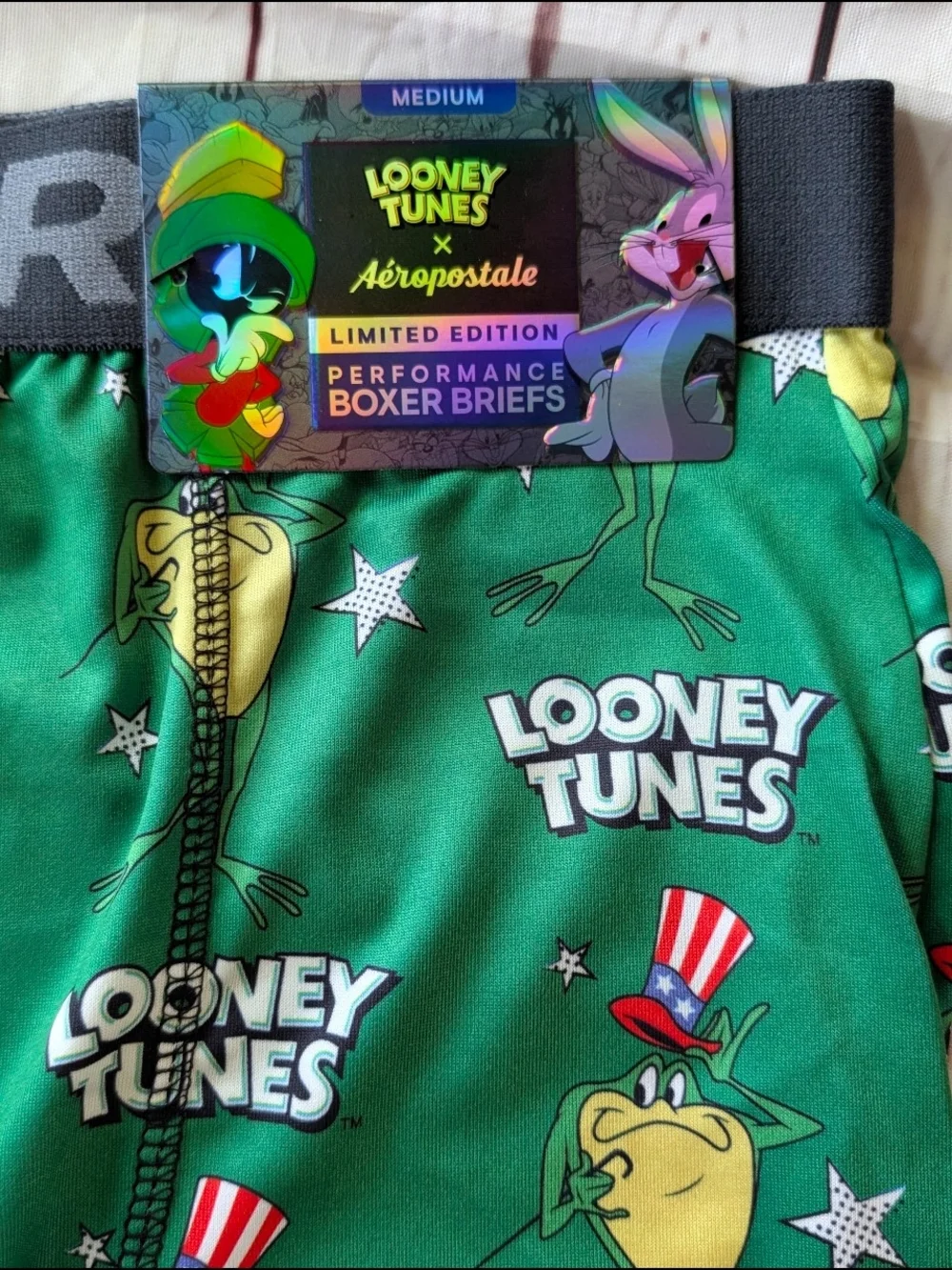 Aeropostale Green Looney Tunes Boxer Briefs with Tweety Pattern